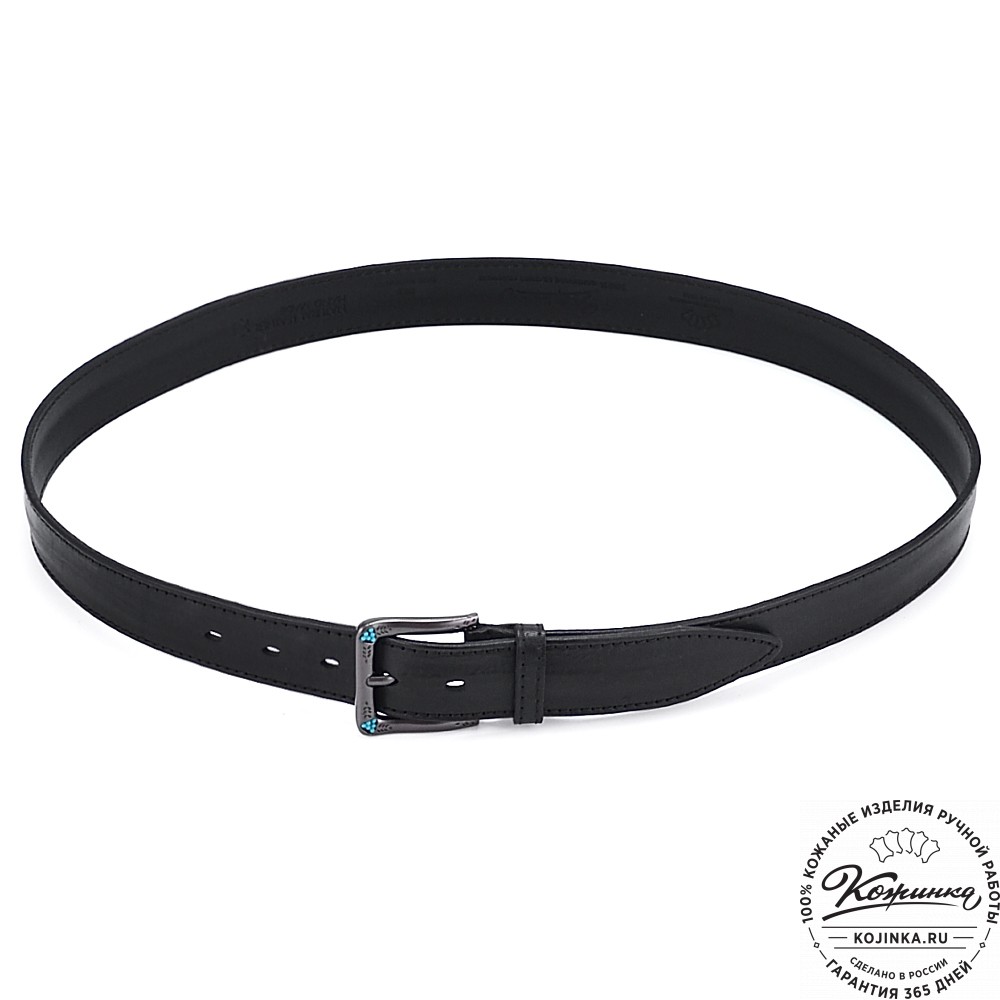 Кожаный ремень "Ирис" (чёрный)